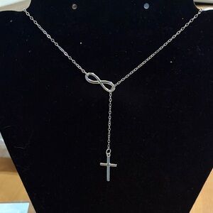 Silver Infinity Cross Necklace